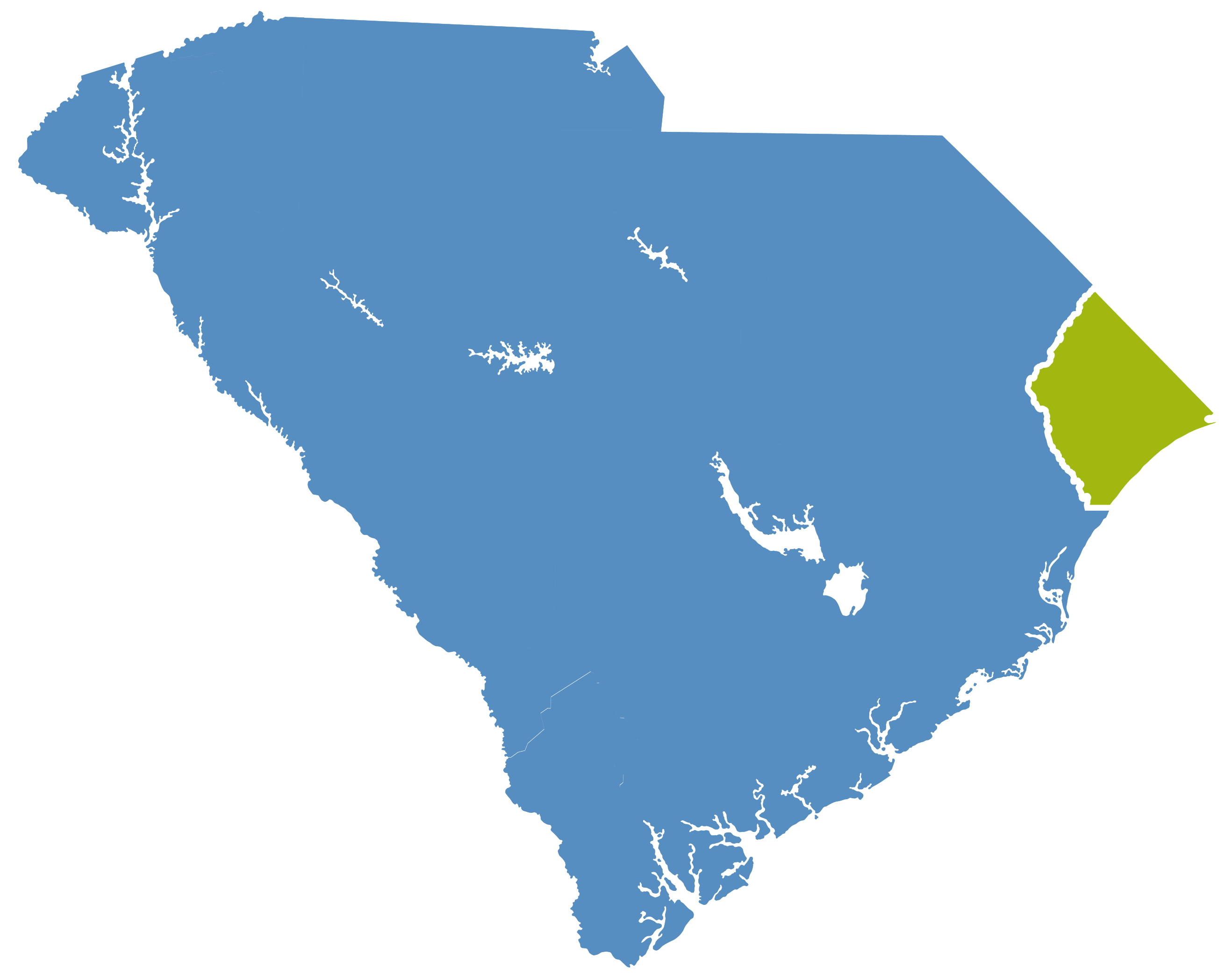 Conway located on an image of SC