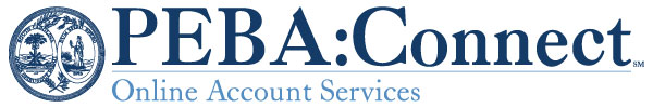 peba:connect logo with the text 'online account services' below the blue and green letter P graphic