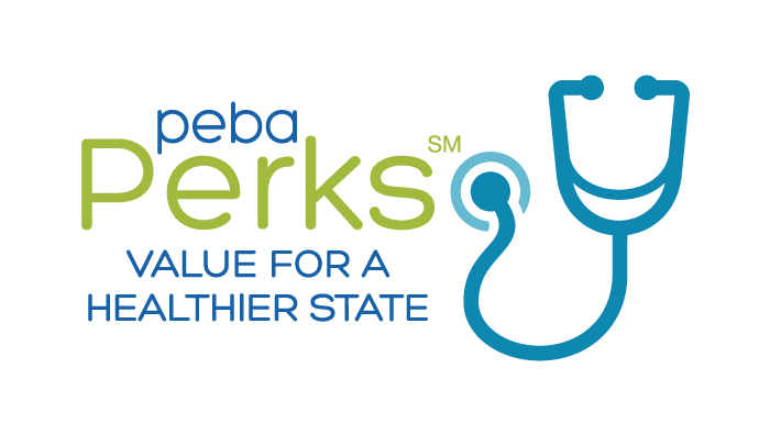 logo that reads PEBA Perks: Value for a Healthier State