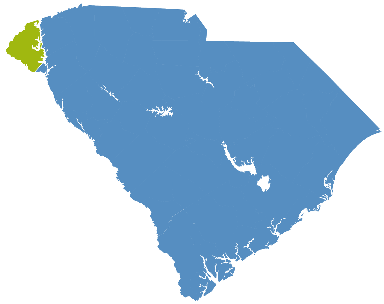 Walhalla located on an image of SC